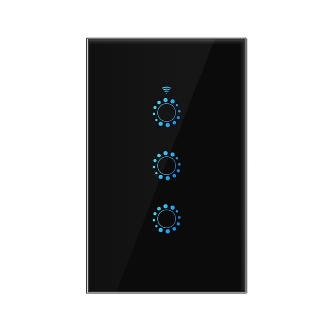 Wi-Fi Smart Switch Light Switch Voice Control, Remote Control, Touch Control Compatible with Alexa Google Assistant Schedule, Timer, Countdown Needs Neutral Wire No Hub Required 95-250V