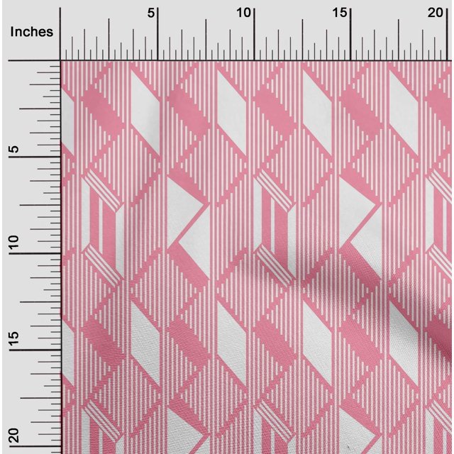 oneOone Cotton Poplin Fabric Parallelogram & Triangle Geometric Decor Fabric Printed BTY 56 Inch Wide