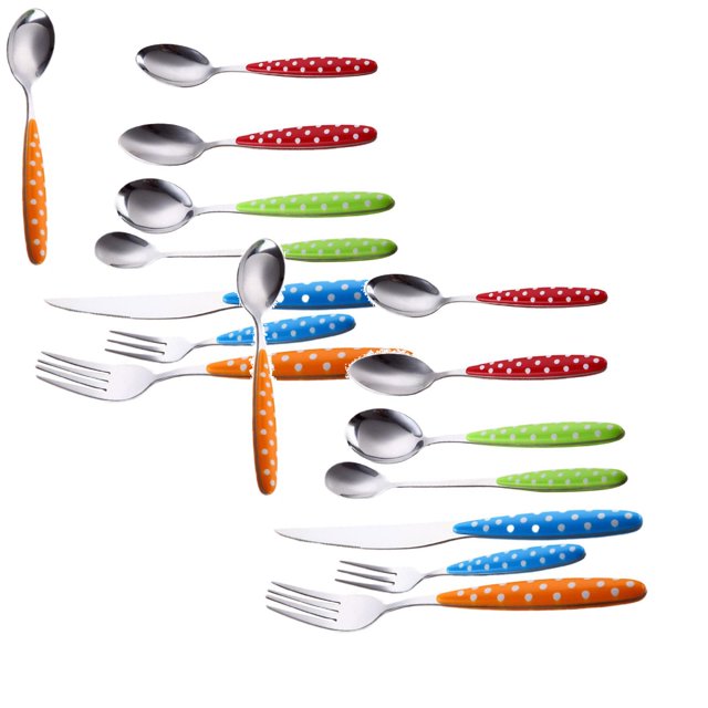 Oleegame 2PC Tomato Slicer And Lemon Slicer 8 Cutlery Set Fork Spoon Tableware Cutlery Service For 4 Point Stainless Steel Sets High Grade Polishing Cutlery Set (Silver)