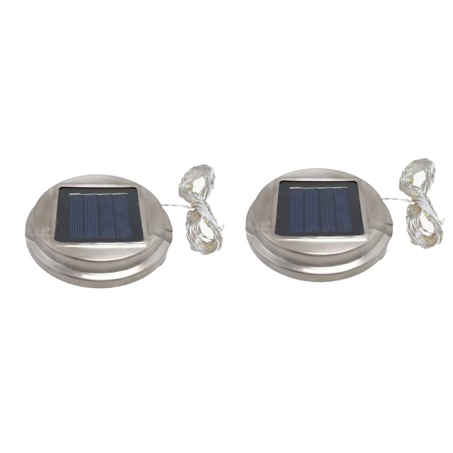 kurtrusly Top Replacement Solar Panels For Garden Lights 5cm Round Tops Waterproof Solar Light Replacement Top 20 led warm white(2)