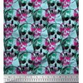 thumbnail image 1 of Soimoi Polyester Crepe Fabric Skull Halloween Print Fabric by The Yard 42 Inch Wide, 1 of 3
