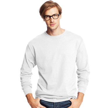 Hanes T-Shirts à Manches Longues Col Rond ComfortSoft pour Hommes, Lot de 4, TG, Marine