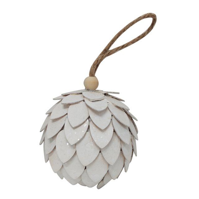Ornement en forme de pomme de pin blanche