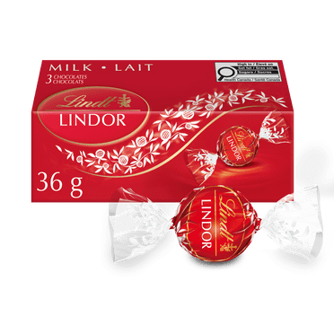Lindt LINDOR Truffes au Chocolat au Lait, Lot de 3