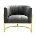 thumbnail image 3 of TOV Furniture Magnolia 16.5" Chaise d'Appoint en Velours Gris/or, 3 of 6