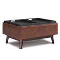 thumbnail image 4 of Owen Pouf de Rangement de Table de 34 Po L en Similicuir Brun Selle Vieilli, 4 of 9