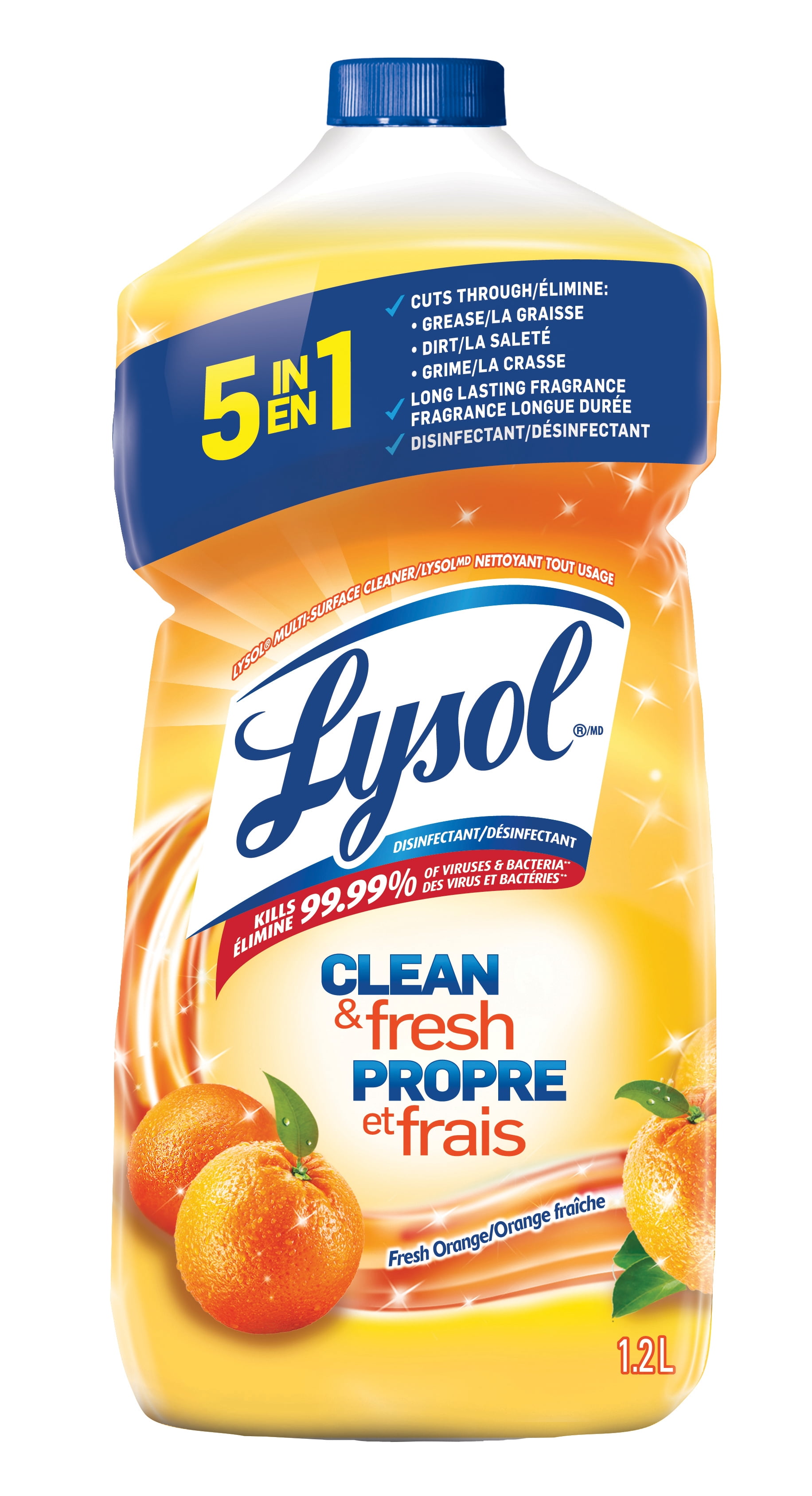 Lysol All Purpose Cleaner, Pour, Orange, Multi Surface Cleaner, 1.2 L