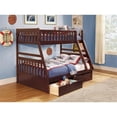thumbnail image 2 of Lexicon Rowe Wood Twin over Full Bunk Bed with Storage Boxes in Dark Cherry, 2 of 4