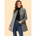 thumbnail image 2 of INSPIRE CHIC Women's Peter Pan Collar Single Breasted Mid Length Overcoat Grey M, 2 of 6