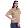 thumbnail image 3 of Moomaya Chemise à Manches Mi-Longues Imprimée pour Femmes, Col Boutonné, Haut Décontracté, 3 of 5