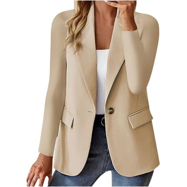 Économies d'Été! Blazers Décontractés pour Femmes, Blazers pour Femmes pour le Travail Professionnel, Vestes Blazer de Bureau à Manches Longues, Blazers à Manches Longues pour Femmes Grande Taille en Liquidation