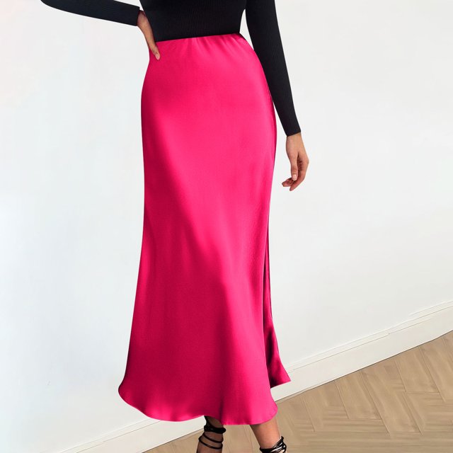 Pisexur Jupe Automne Mode Femmes Décontractée Confortable Couleur Unie Jupe Taille Haute Jupe Femmes