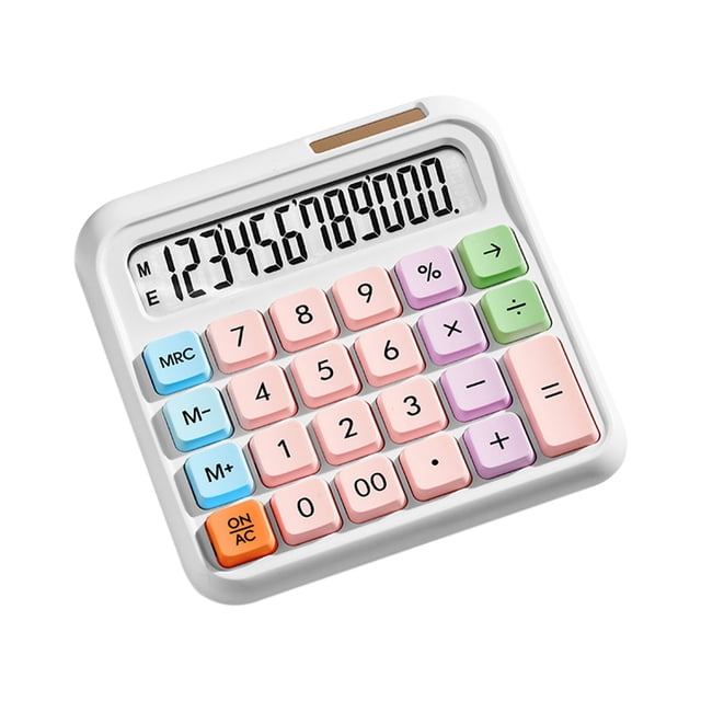 FHBVT Office Calculator 12-Digit LCD Calculator Flexible Candy Color Keyboard Automatic Power Saving Non-Slip Pad Home Office Financial Calculation Accounting Desk Tool Financial Planning Calculator