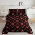 thumbnail image 1 of Erosebridal Geometric Abstract Bedding King Comforter Set, Neon Red Down Comforter, Modern Minimalst Decor , Breathable 3pcs, 1 of 8