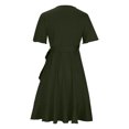 thumbnail image 4 of SMihono Robe Bohème d'Été pour Femmes Grande Taille Mode Robe Décontractée pour Femmes de Printemps et d'Été Fendue à Col en V à Manches Courtes, 4 of 5