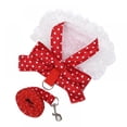 thumbnail image 2 of Dog Bowknot Harness with Leash Set For Small Medium Dogs Cat Lace Print Fashion Party, 2 of 8