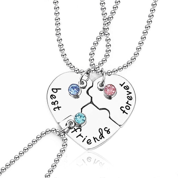 3 Pack BFF Necklaces Friendship Necklace Forever Best Friends for Girls Birthday Gifts Pendant Necklace Gifts