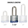 thumbnail image 2 of Laminated Keyed-Alike Padlocks, 1-9/16 In. Long-Shackle, 3-Pk. - 3TRILF, 2 of 6