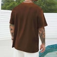 thumbnail image 4 of Chemises pour Hommes, Hommes Imprimé Col Rond Décontracté Mode Manches Courtes Blouses Col Rond Chemises, 4 of 4