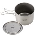 thumbnail image 2 of Lixada 1600ml Pot en Titane Pot Portable Ultraléger avec Couvercle et Poignée Pliable Camping en Plein Air Randonnée, 2 of 7