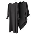 thumbnail image 4 of LUOGENLI Robe Filles Col Rond à Volants Robe de Couleur Unie avec Motif à Volants Robe Maxi pour Filles 2025 Grande Taille Gris Foncé 11-12 Ans, 4 of 4