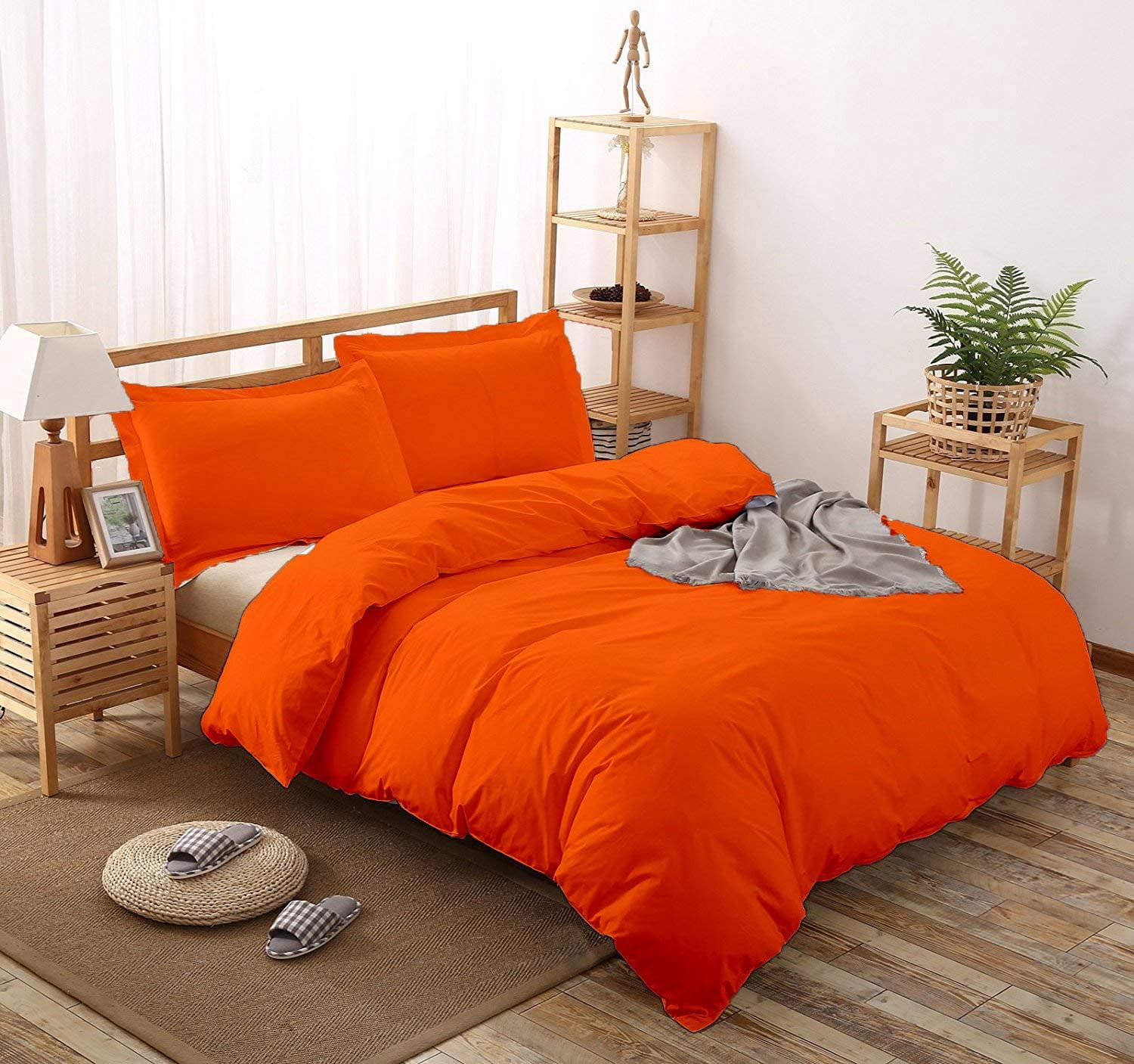 800 Thread Count 100% Egyptian Cotton 5 Piece Duvet Set with Zipper Closure & Corner 5 Pc Duvet Set Solid Pattern