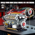 thumbnail image 4 of BseSparklion V8 Engine Building Kit for Adults, Build Your Own MOC Mini V8 Engine Model Toy for Display, Compatible with Lego Car Set, STEM Building Proje, 4 of 8