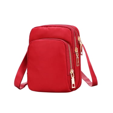 Crossbody Bags for Women Crossbody Purse Shoulder Bag Cross Body Bag Women Nylon, Ladies Purse Mini 3 Layer Zipper Shoulder Wallet Bag Cross Body Bag Purses for Women Small