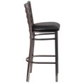 thumbnail image 3 of HERCULES Series Clear Coated Ladder Back Metal Restaurant Barstool - Black Vinyl Seat, 3 of 9