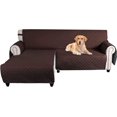 thumbnail image 2 of CHOK L-Shape Sofa Slipcover Sectional 3 Seater Chaise Cover Pet Dogs Couch Protector  (Black Large), 2 of 10