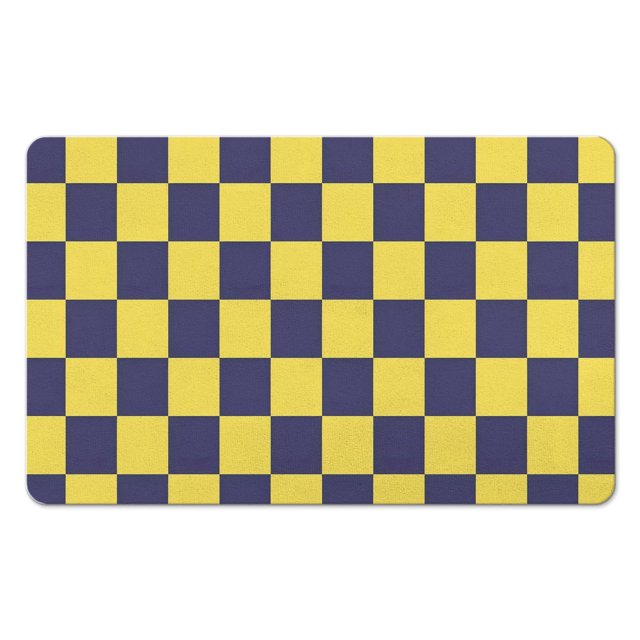 Checkered Bathroom Runner Rug: Non-Slip, Long Bath Mat. Soft, Absorbent Microfiber. Machine Washable Floor Mats for Showers and Bathtubs, 20x32in