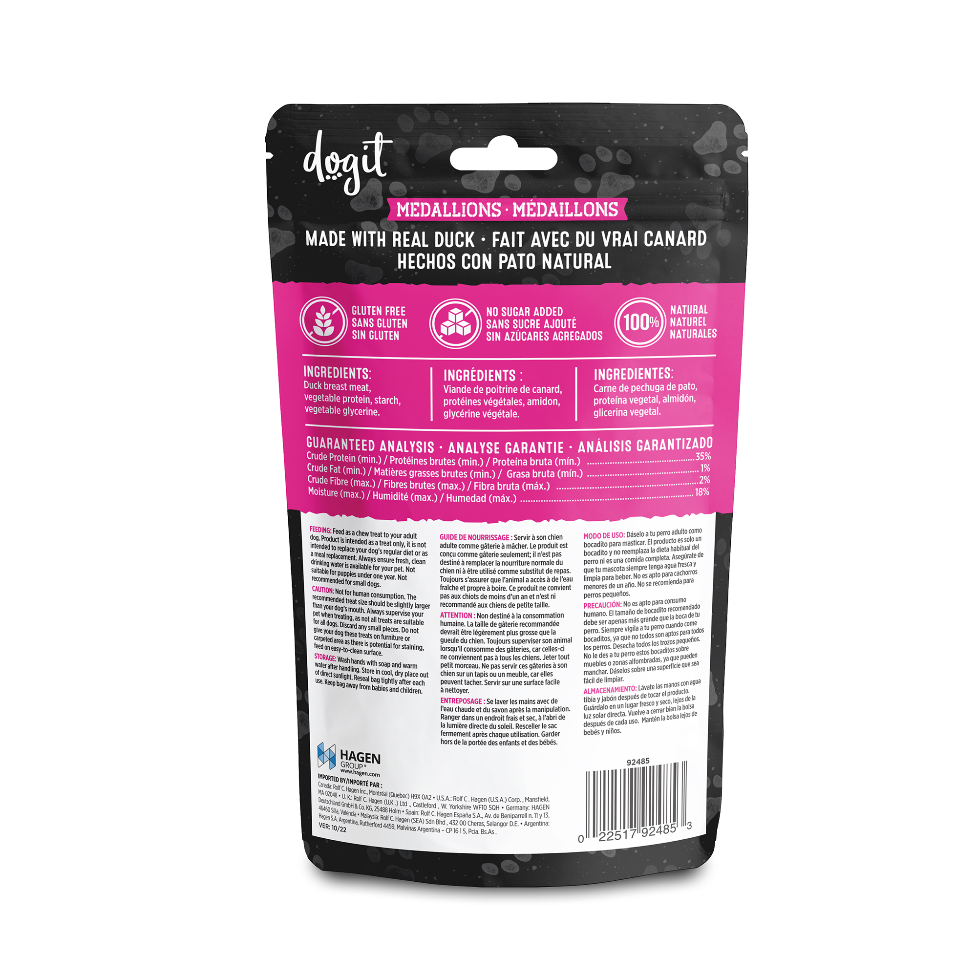Médaillons de canard Snack Bar Dogit, 150 G