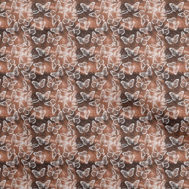 oneOone Velours Brun Rouille Tissu Papillons Couture Projets d'Artisanat Tissus Imprimés au Yard 58 Pouces de Large