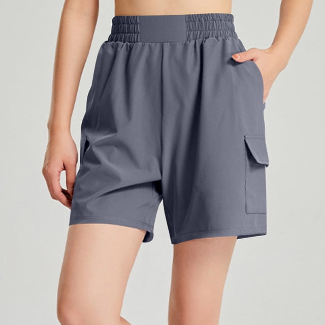 Styesk Shorts pour Femmes Femmes Été Mode Uni Décontracté Taille Élastique Demi-Short