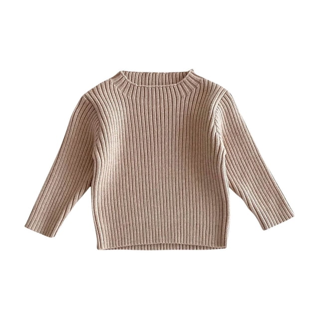 RKSTN Chandail Garçon Unisexe Couleur Unie Col Rond Manches Longues Chandail Décontracté Mode Tricot Simple Chandail Chaud Haut Style Automne Hiver