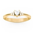 thumbnail image 2 of Birthstone Heart Ring with Shoulder Accents - Cubic Zirconia / White Topaz (April), 2 of 4