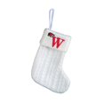 thumbnail image 1 of Decorative Knitted Christmas Socks Bag for Kids with Embroidery Letters Candy Themed Holiday Stocking, 1 of 3