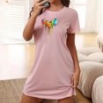 thumbnail image 1 of Mefallenssiah Chemise de Nuit Courte Surdimensionnée pour Femmes Mode Imprimé Poitrine Manches Courtes, 1 of 7