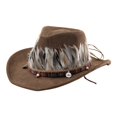 thumbnail image 1 of segolike Western Cowboy Hat Comfortable Sun Protection Hat for Gift Travel Roles Play Coffee, 1 of 9
