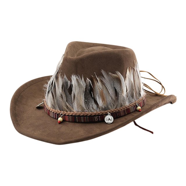 segolike Western Cowboy Hat Comfortable Sun Protection Hat for Gift Travel Roles Play Coffee