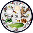 thumbnail image 4 of The Dreidel Company Ceramic Seder Plate Renaissance Design Passover Plate, 12" Inch Diameter - Blue (Turquoise Floral Design), 4 of 4