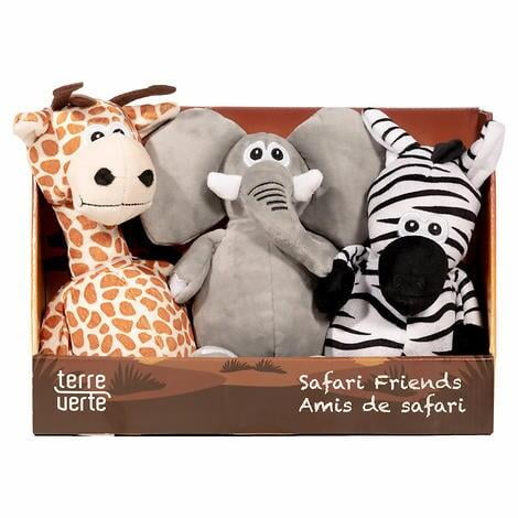 Safari Friends Jouets en Peluche pour Chien, Lot de 3