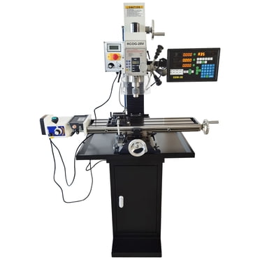 Mini Precision Milling Drilling Machine Brushless Drilling Milling Lathe 110V with Axis X Power Feed and 3-axis Grating Ruler