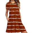 thumbnail image 2 of pstuiky Robes pour Filles, Robe T-Shirt d'Été Décontractée à Manches Courtes pour Femmes, Robes Mini à Étages avec Poches, Robes pour le Travail, Économies d'Été, 2 of 6