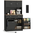 thumbnail image 1 of HOMCOM 68" Pantry Cabinet, Kitchen Cabinet with Charging Station, Black, 1 of 10