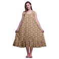 thumbnail image 1 of Bimba Chemises de Nuit en Coton Brun Clair à Imprimé Floral Marguerites et Anémones pour Femmes, Robe Sans Manches, Tenue de Nuit, Robe Maxi, Petit, 1 of 6