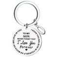 thumbnail image 1 of EGNMCR Keychains DIY To My SON Stainless Steel Last Name 26 Letter Keychain 2.5cm Fashion Decorations, 1 of 6