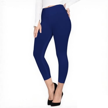 Hitime Legging Capri d'Entraînement pour Femmes Super Doux Extensible Taille Haute Longueur Capri Bleu Royal Tailles G-TG Yoga Entraînement Course