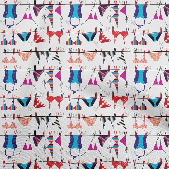 oneOone Velvet White Fabric Beach Wear Craft Projects Decor Fabric Printed By The Yard 58 Inch Wide