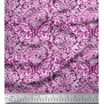 thumbnail image 1 of Soimoi Rayon Crepe Fabric Leaves & Floral Batik Printed Fabric 1 Yard 46 Inch Wide, 1 of 3